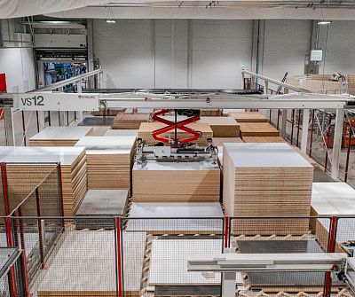 Lager für Plattenmaterial mit automatischem Beladesystem
