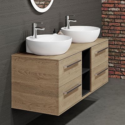 Waschtischunterschrank IDEA SZZ4O2 130 mit Waschtisch Nikolo 2