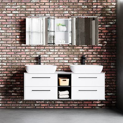 Waschtischunterschrank IDEA SZZ4O2 150 und Spiegelschrank BELLONA GA4EO 140